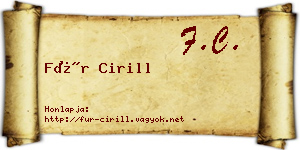 Für Cirill névjegykártya